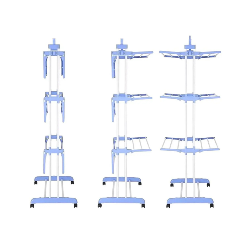 Tendedero Plegable de 3 Niveles con Extensores - Regulable y Portátil